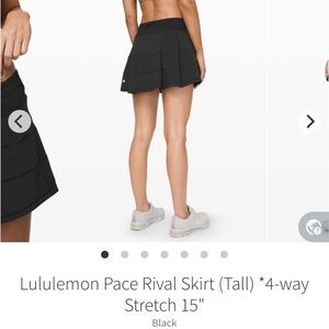 EUC Lululemon Pace Rival Skort - 13.5"